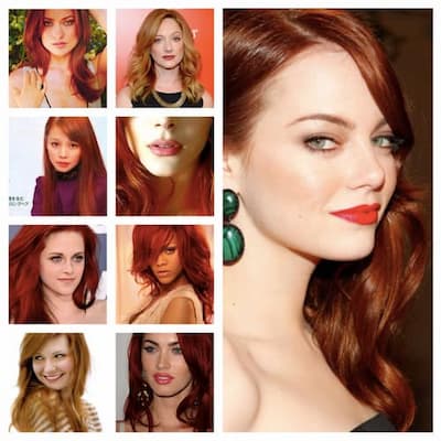 A collage of red-haired female actors